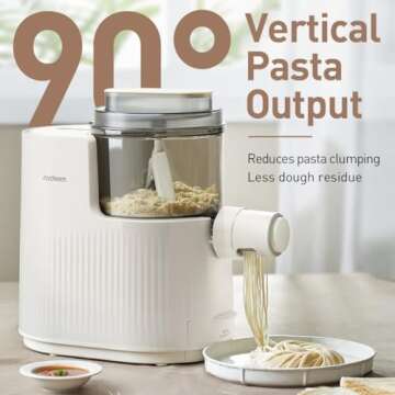 Joydeem Electric Pasta Maker - Automatic Machine with Dough Function & 7 Discs