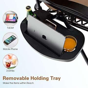 Goplus Zero Gravity Chair, Adjustable Folding Reclining Lounge Chair with Pillow and Cup Holder, Patio Lawn Recliner for Outdoor Indoor Pool Camp Yard (Set of 2, Beige)