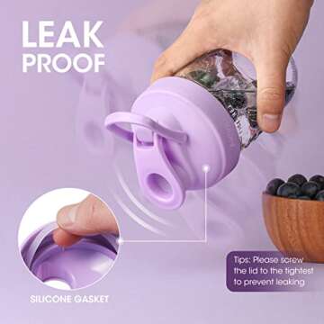 Aieve Mason Jar Lids, 4 Pack Wide Mouth Mason Jar Pour Spout Lid, Canning Lids with Flip Top Lid, Leak-Proof