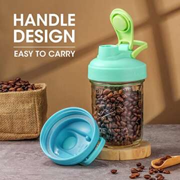 Aieve Mason Jar Lids, 4 Pack Wide Mouth Mason Jar Pour Spout Lid, Canning Lids with Flip Top Lid, Leak-Proof