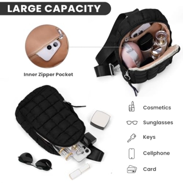 Stylish YFGBCX Puffer Quilted Sling Bag for Women