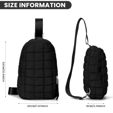 Stylish YFGBCX Puffer Quilted Sling Bag for Women