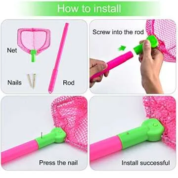 Coopay 2 Pieces Butterfly Fishing Nets for Outdoor Fun