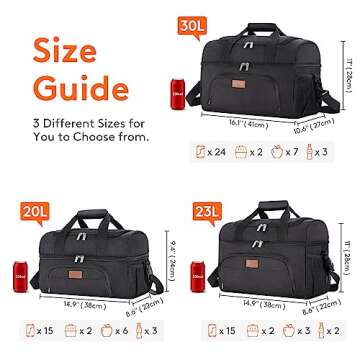 Lifewit Large Cooler Bag 27/32/48 Cans Insulated Lunch Bag Lightweight Portable Cool Bag Double Layer for Picnic, Beach, Work, Trip