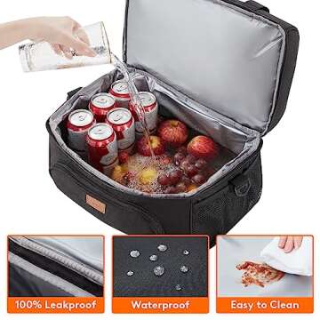 Lifewit Large Cooler Bag 27/32/48 Cans Insulated Lunch Bag Lightweight Portable Cool Bag Double Layer for Picnic, Beach, Work, Trip