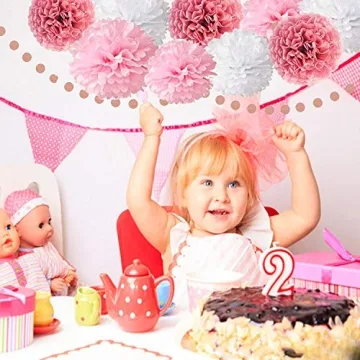 OuMuaMua Pink Rose Gold Birthday Decorations Set for Parties