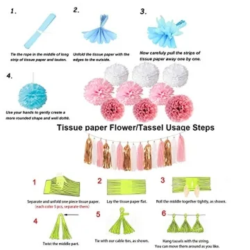 OuMuaMua Pink Rose Gold Birthday Decorations Set for Parties