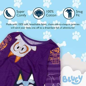 Bluey Little Girls’ Perfect Pajama Set for Ages 3-4