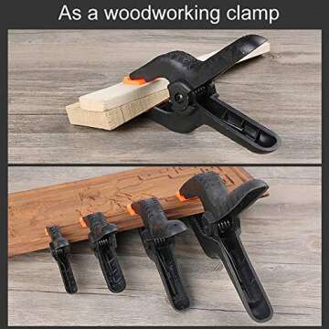 10 Pieces 2.56 Inch Small Photography Backdrop Clips Photography A Clips Woodworking Clamp Photography Backdrop Support Spring Clamp for Muslin Canvas Paper Photo Studio Backdrops Background, Black