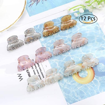 12PCS Small Claw Jaw Hair Clips for Women Girls