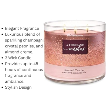 Luxurious Bath and Body Works A Thousand Wishes Candle