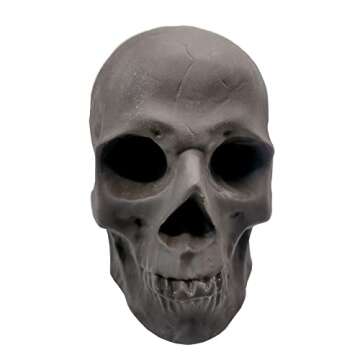 YLTPAJK Imitated Human Skull Gas Log, Reusable Ceramic Human Skull, Fire Pits Halloween Decor Skull Charcoal, Fireproof Campfire Decor, for Bonfires, 5.9 inch TIMYAZZK