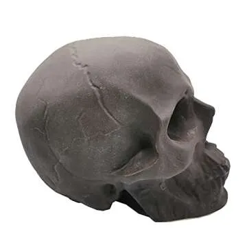 YLTPAJK Imitated Human Skull Gas Log, Reusable Ceramic Human Skull, Fire Pits Halloween Decor Skull Charcoal, Fireproof Campfire Decor, for Bonfires, 5.9 inch TIMYAZZK