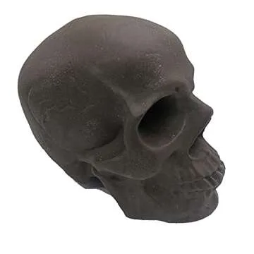 YLTPAJK Imitated Human Skull Gas Log, Reusable Ceramic Human Skull, Fire Pits Halloween Decor Skull Charcoal, Fireproof Campfire Decor, for Bonfires, 5.9 inch TIMYAZZK