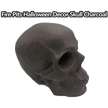 YLTPAJK Imitated Human Skull Gas Log, Reusable Ceramic Human Skull, Fire Pits Halloween Decor Skull Charcoal, Fireproof Campfire Decor, for Bonfires, 5.9 inch TIMYAZZK