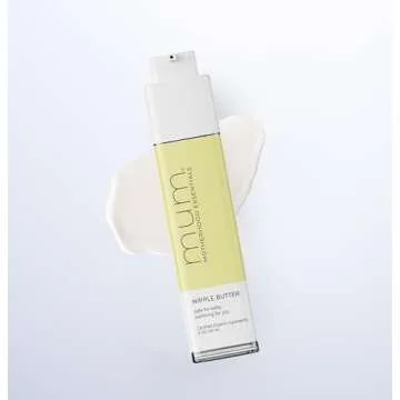 Mum Motherhood Essentials Premium Organic Nipple Butter (2oz), Lanolin Free, Nourishing Nipple Cream, USDA Organic, Non GMO, Safe Nipple Cream Breastfeeding, Pump Lubricant, Breastfeeding Essential