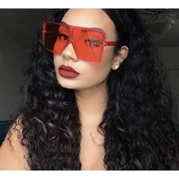 Stylish W&Y YING Oversized Square Sunglasses for All