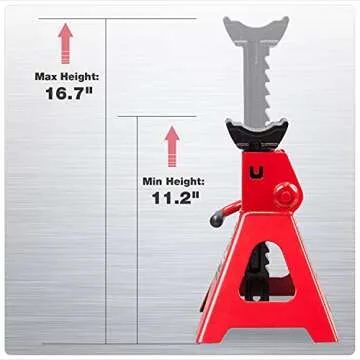 Jack Boss 3 Ton Car Jack Stand Duo - Adjustable & Safe for SUVs