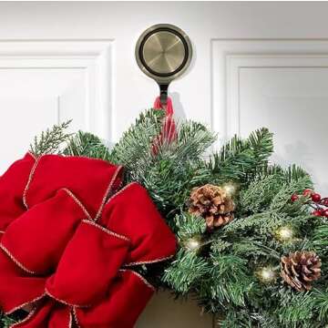 Haute Decor Attract Pinch-Free Magnetic Wreath Hanger (Antique Brass) - Set of 2 Magnets - for use o...