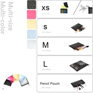 Patu Mini Zipper Mesh Bags for Travel and Organization