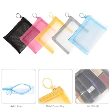 Patu Mini Zipper Mesh Bags for Travel and Organization