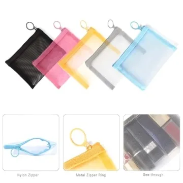 Patu Mini Zipper Mesh Bags for Travel and Organization