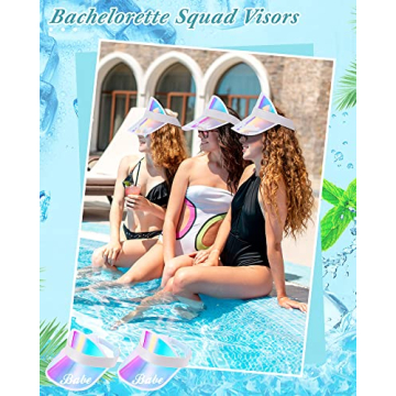 Colorful Bachelorette Sun Visors for Wedding Parties