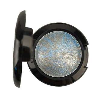 Mallofusa Single Color Baked Eye Shadow Palette Glitter Powder in Shimmer 15 Metallic Colors Optional (Ice Blue)