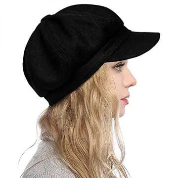 PanPacSight Women's Newsboy Hats Fall Wool Cabbie Beret Tweed Girls Paperboy Cap