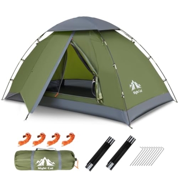 Night Cat Upgraded Backpacking Tent for 1-2 Persons - Easy Clip Setup, Waterproof, Lightweight