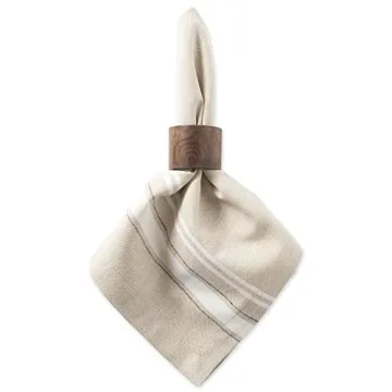 DII French Stripe Cotton Napkin Set, 20x20, 6 Piece