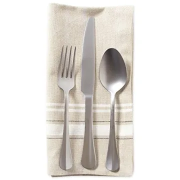 DII French Stripe Cotton Napkin Set, 20x20, 6 Piece