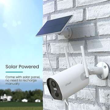 2K Solar Camera Security Outdoor with Spotlight & Siren, AI Detection Wireless Cameras for Home Secu...