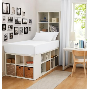 Linen Closet Cotton Rich Twin/Twin XL Dorm Sheet Set with Bonus Phone Pocket, Includes Two Fitted Sh...