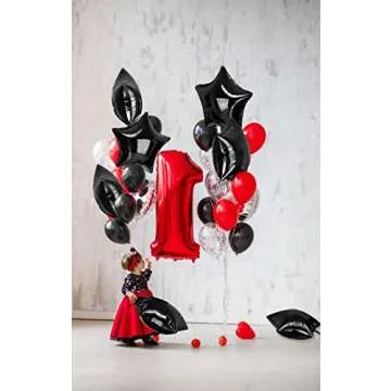 Treasures Gifted Black Star Balloons - Black Mylar Star Balloons - Black Star Foil Balloons - Black Star Mylar Balloons (Globos Estrellas) - 18 Inch Star Balloons - 12 Pack Foil Star Balloons, Black