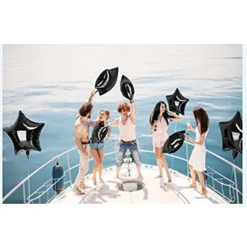 Treasures Gifted Black Star Balloons - Black Mylar Star Balloons - Black Star Foil Balloons - Black Star Mylar Balloons (Globos Estrellas) - 18 Inch Star Balloons - 12 Pack Foil Star Balloons, Black