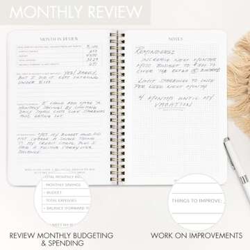 Monthly Budget Planner - 12 Month Expense Tracker Notebook