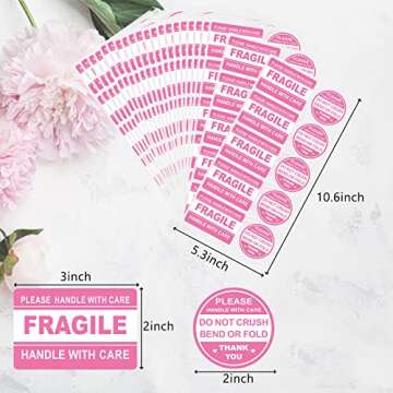 600 PCS Fragile Stickers for Shipping Do Not Trample or Fold Stickers Do Not Drop Labels for Shippin...