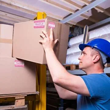 600 PCS Pink Fragile Stickers for Safe Shipping & Organizing