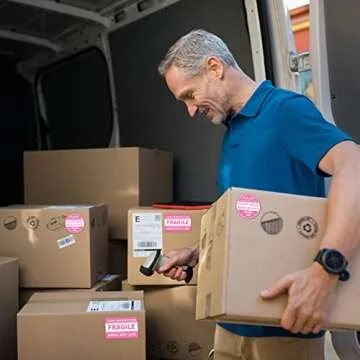 600 PCS Pink Fragile Stickers for Safe Shipping & Organizing