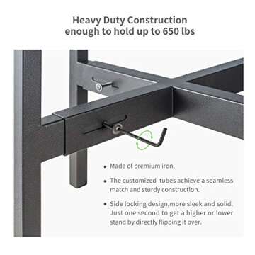 FaithLand Plant Stand, Adjustable Size Fits 8 9 10 11 12 Inches Plant Pot, Metal Planter Stand, Mid Century Expandable Plant Holder Indoor Outdoor, Adjustable Width: 8”-12” - Easy Assembly