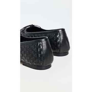 Freda Salvador Women's Jada Flats, Black Closed Woven Calf, 8 Medium US