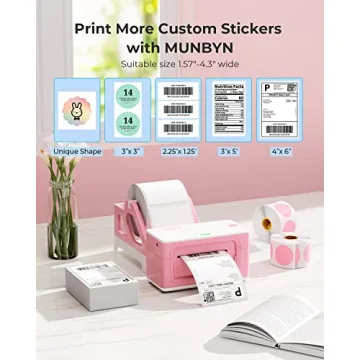 MUNBYN Bluetooth Thermal Label Printer 941B Wireless 300DPI 4x6