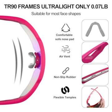 HAAYOT Polarized Cycling Glasses,Sports Sunglasses for Men Women,Baseball Biking Running Sunglasses ...