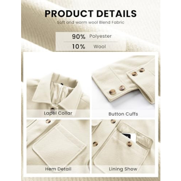 Omoone Womens 2024 Winter Elegant Wool Coat Mid Long Pea Coat Wool Blend Overcoat Jacket with Pockets (4135-Beige-XL)