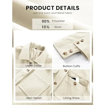 Omoone Womens 2024 Winter Elegant Wool Coat Mid Long Pea Coat Wool Blend Overcoat Jacket with Pockets (4135-Beige-XL)