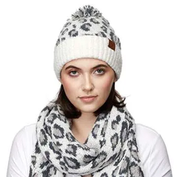 C.C Exclusives Soft Beanie - Leopard Pom - Fashionable Winter Hat