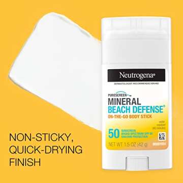 Neutrogena Purescreen+ Mineral Beach Defense On-The-Go Body Sunscreen Stick with Broad Spectrum SPF ...