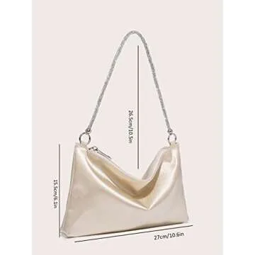 GORGLITTER Women's Satin Evening Handbag - Stylish Party Clutch