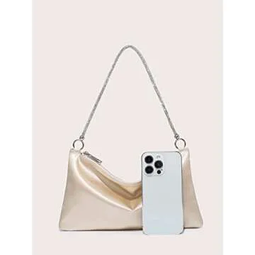 GORGLITTER Women's Satin Evening Handbag - Stylish Party Clutch